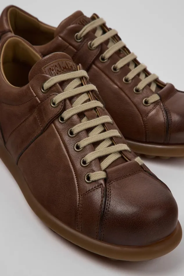 Casual Shoes Men Camper Pelotas Brown Leather Shoes