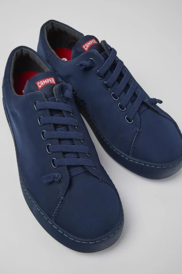 Casual Shoes Men Camper Peu Touring Blue Textile Sneaker