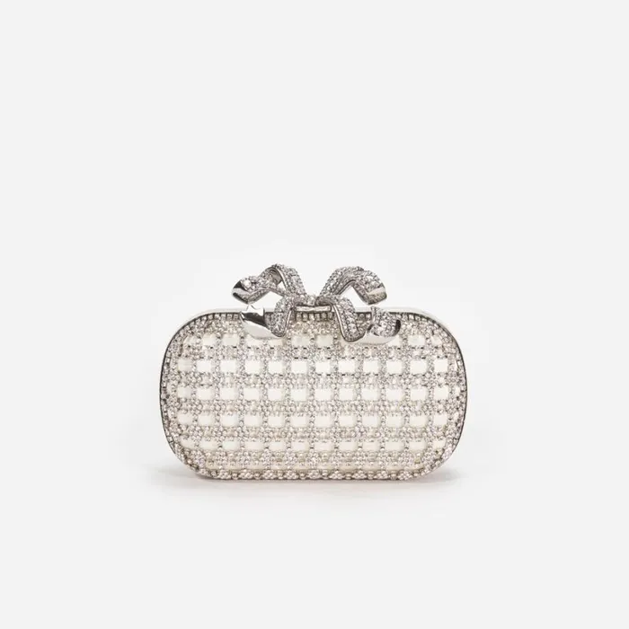 Champagne Crystal Clutch Bag Women Self Portrait Bride