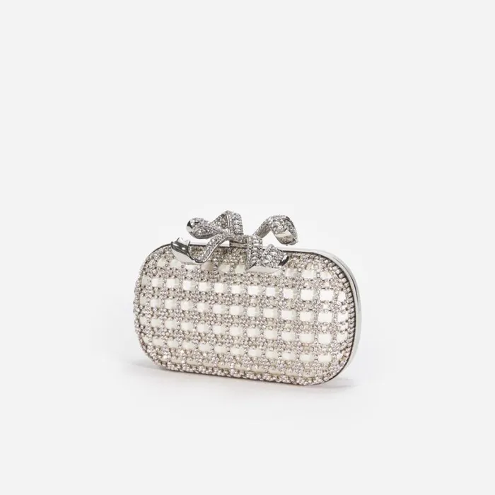 Champagne Crystal Clutch Bag Women Self Portrait Bride