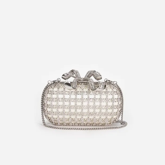 Champagne Crystal Clutch Bag Women Self Portrait Bride