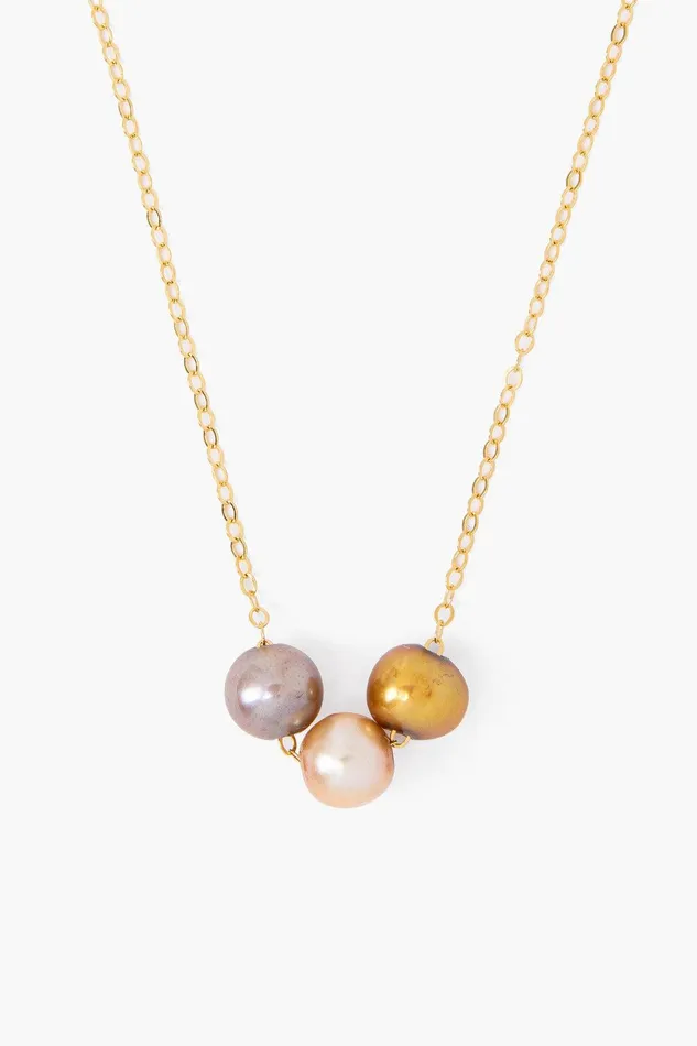 Champagne Mix Pearl Trinity Necklace Women Chan Luu Necklaces