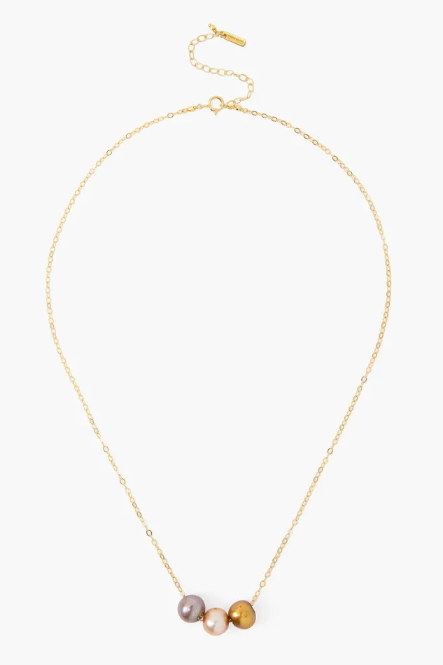 Champagne Mix Pearl Trinity Necklace Women Chan Luu Necklaces