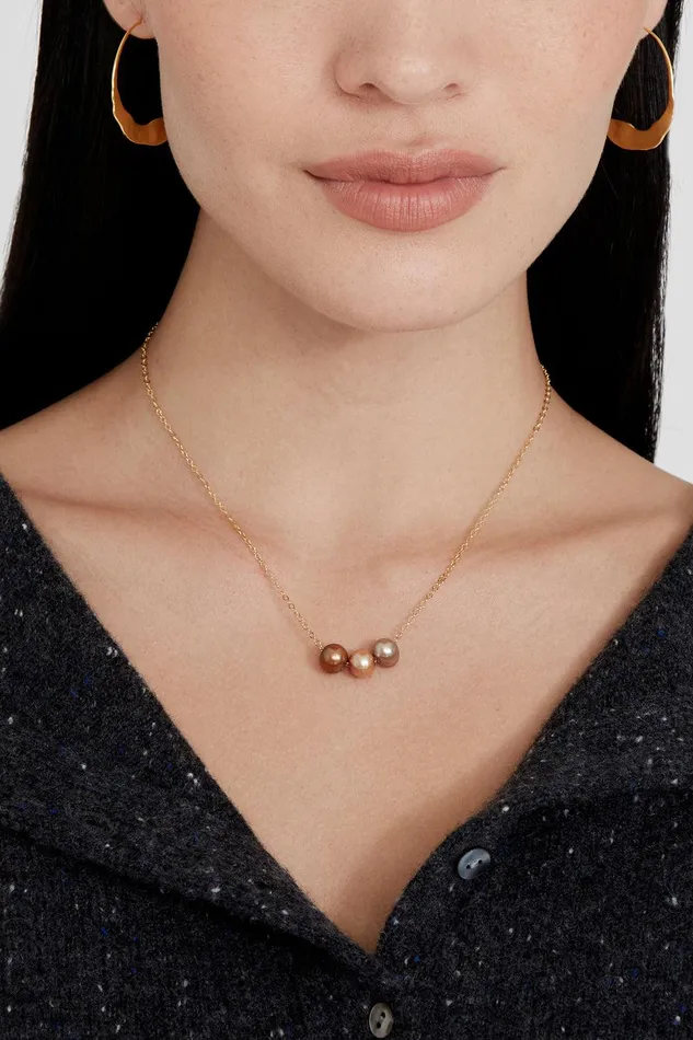 Champagne Mix Pearl Trinity Necklace Women Chan Luu Necklaces