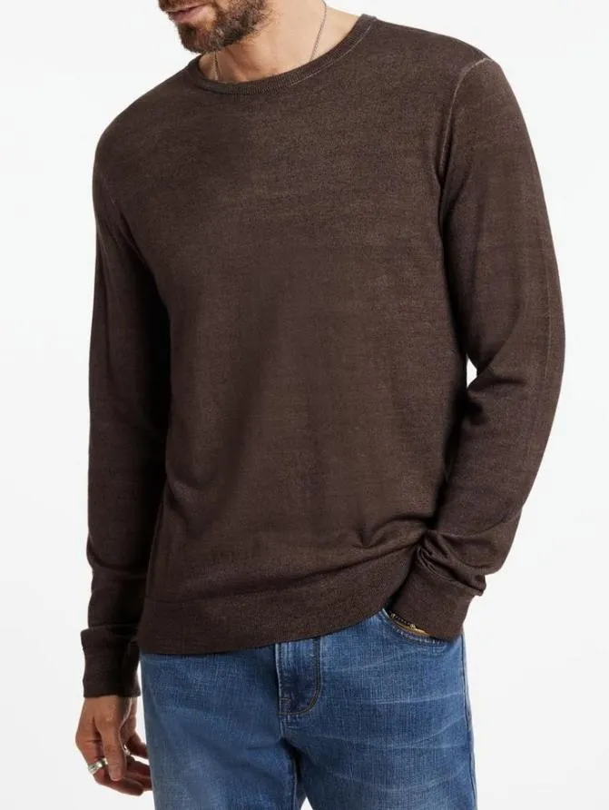 CHASE CREWNECK SWEATER Brown Clothing John Varvatos Sweaters