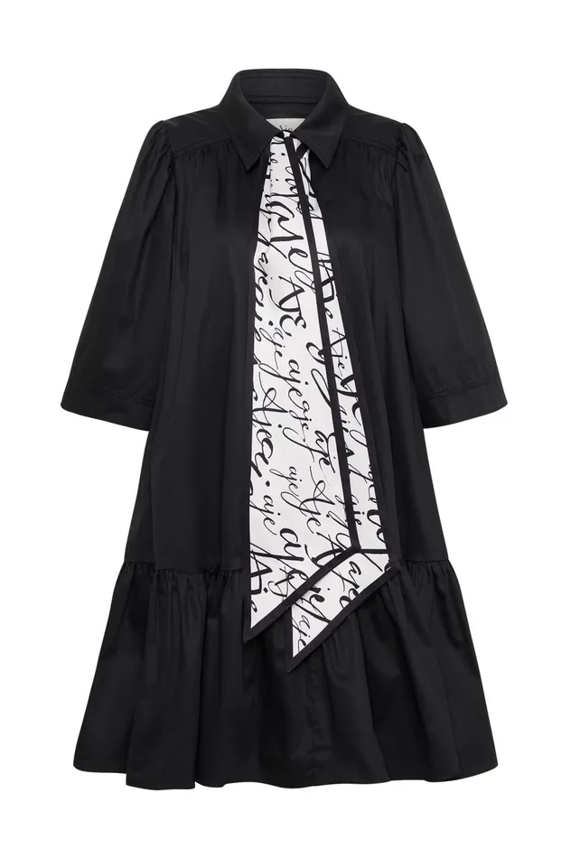 Chloe Scarf Mini Dress Blackivory Women Aje Hats 038 Scarves