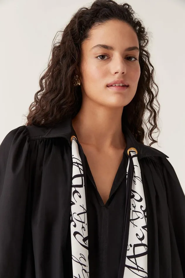 Chloe Scarf Mini Dress Blackivory Women Aje Hats 038 Scarves