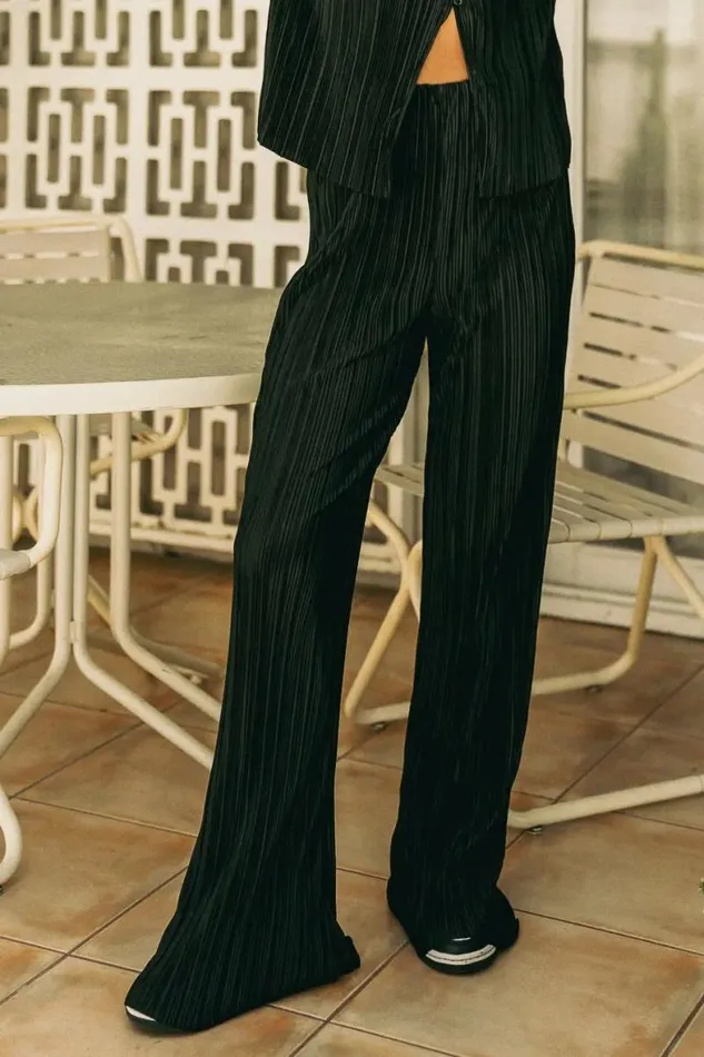 Clara Ribbed Pants In Black Black Women Bohme Sets