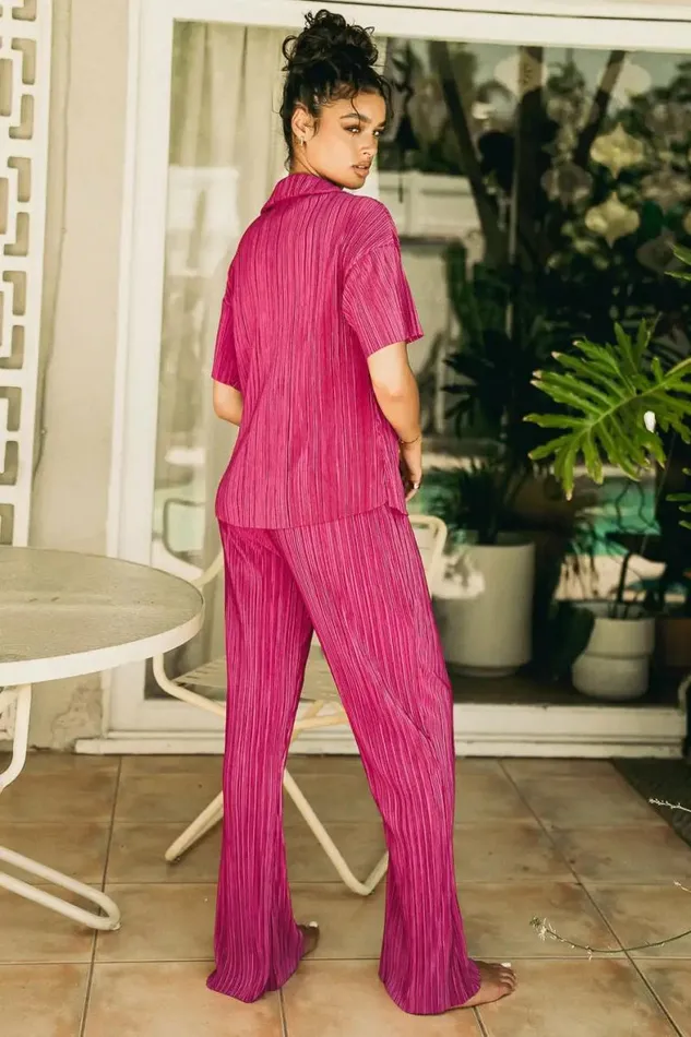 Clara Ribbed Top In Pink Pink Women Bohme Sets