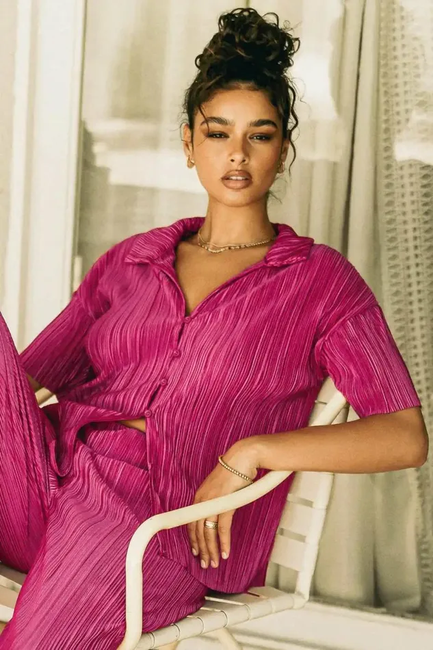 Clara Ribbed Top In Pink Pink Women Bohme Sets