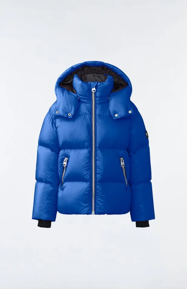 Coats and Jackets Kids Mackage JESSE Lustrous Light Down Jacket For Kids 814 Years Bright Pink