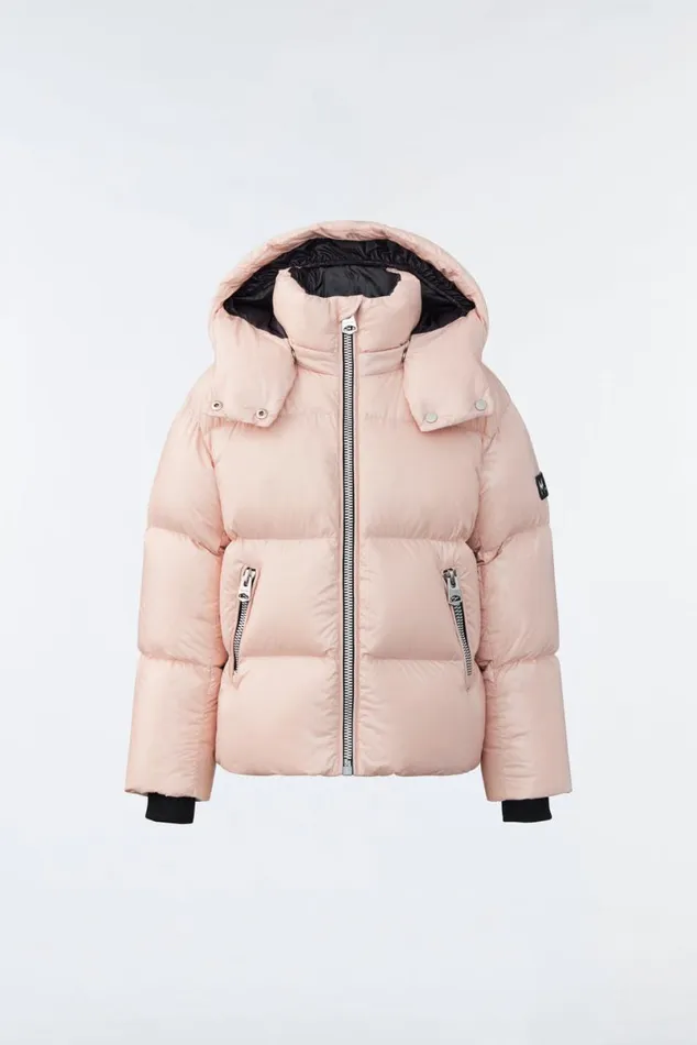 Coats and Jackets Kids Mackage JESSE Lustrous Light Down Jacket For Kids 814 Years Bright Pink
