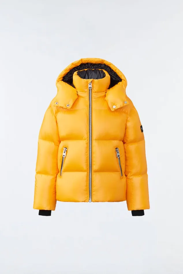 Coats and Jackets Kids Mackage JESSE Lustrous Light Down Jacket For Kids 814 Years Bright Pink