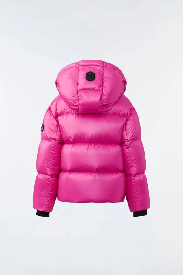 Coats and Jackets Kids Mackage JESSE Lustrous Light Down Jacket For Kids 814 Years Bright Pink