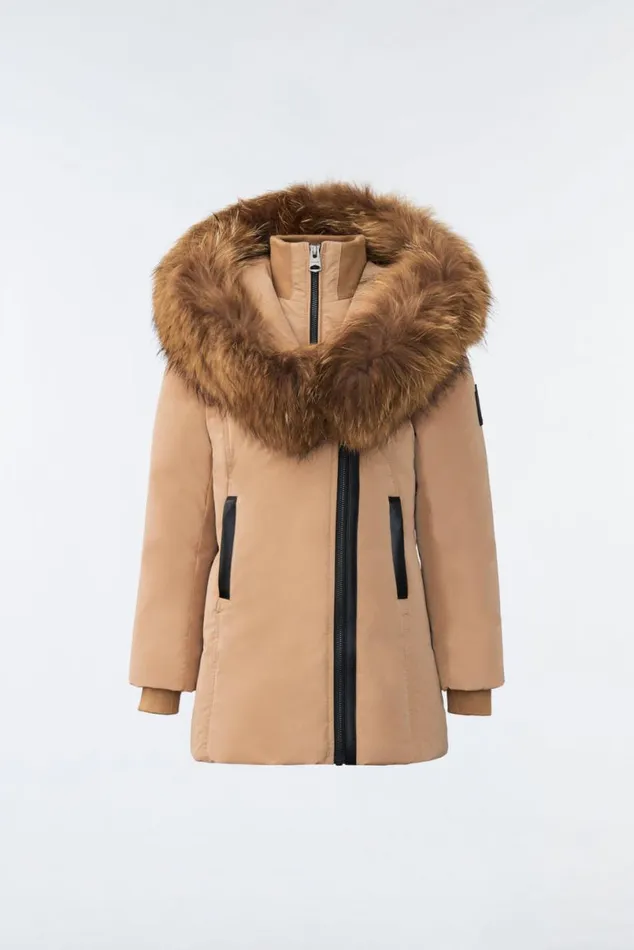 Coats and Jackets Kids Mackage LEELEE Down Coat With Removable Natural Fur Signature Mackage Collar For Toddlers 26 Years Black