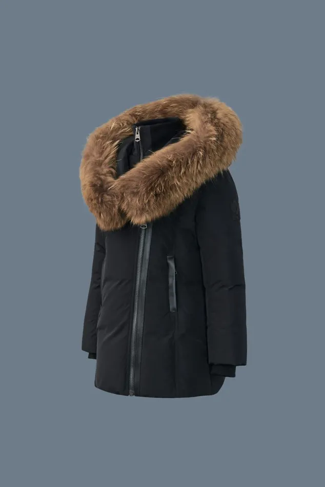 Coats and Jackets Kids Mackage LEELEE Down Coat With Removable Natural Fur Signature Mackage Collar For Toddlers 26 Years Black