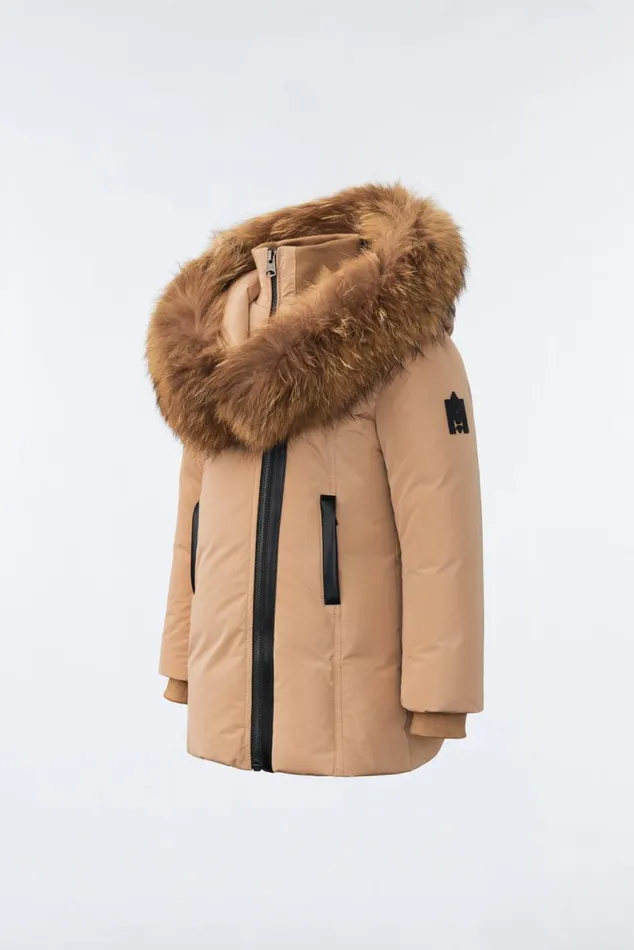Coats and Jackets Kids Mackage LEELEE Down Coat With Removable Natural Fur Signature Mackage Collar For Toddlers 26 Years Black