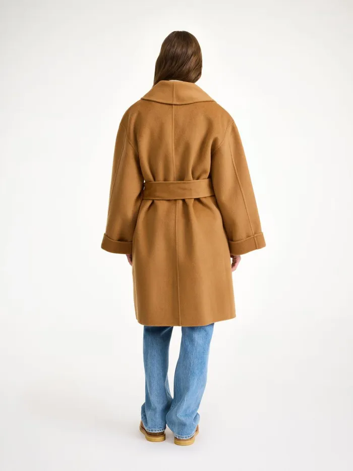 Coats and Jackets Women By Malene Birger Trullas Wool Coat Raw Sugar