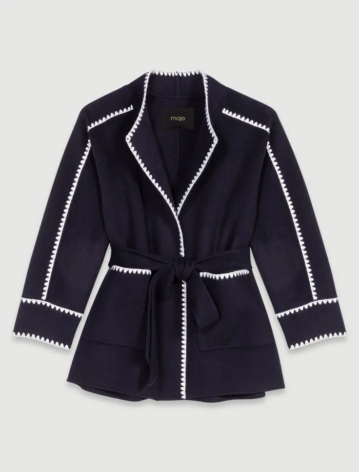 Coats Women Maje DoubleFaced Coat Navywhite