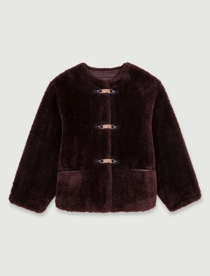 Coats Women Maje Short Faux Fur Coat Brown