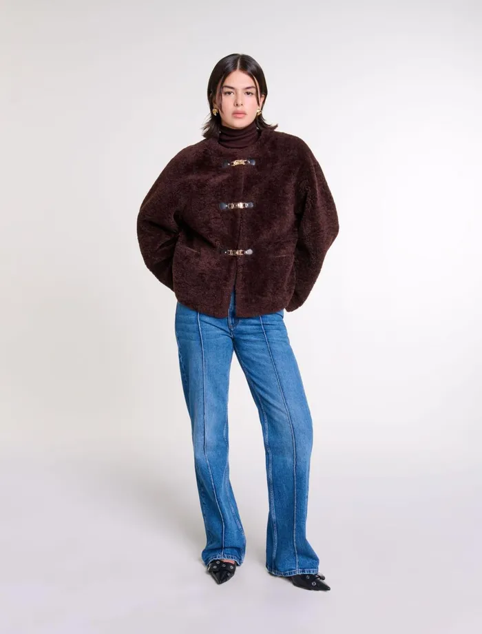 Coats Women Maje Short Faux Fur Coat Brown