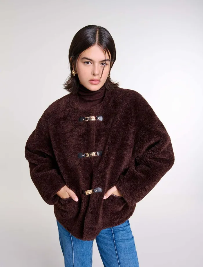 Coats Women Maje Short Faux Fur Coat Brown