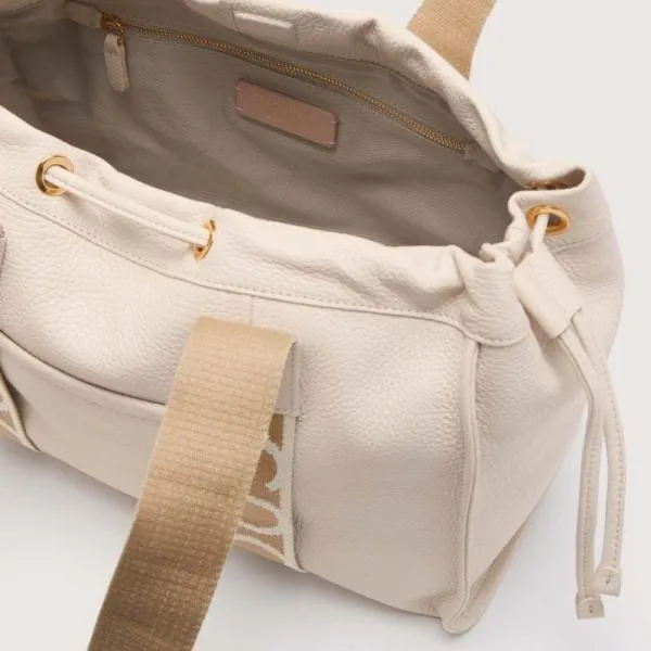 Coccinelle 2day Signature Medium Lambskin White Women Coccinelle Tote Bags Coccinelle 2day Signature Medium Lambskin White Women Coccinelle Tote Bags