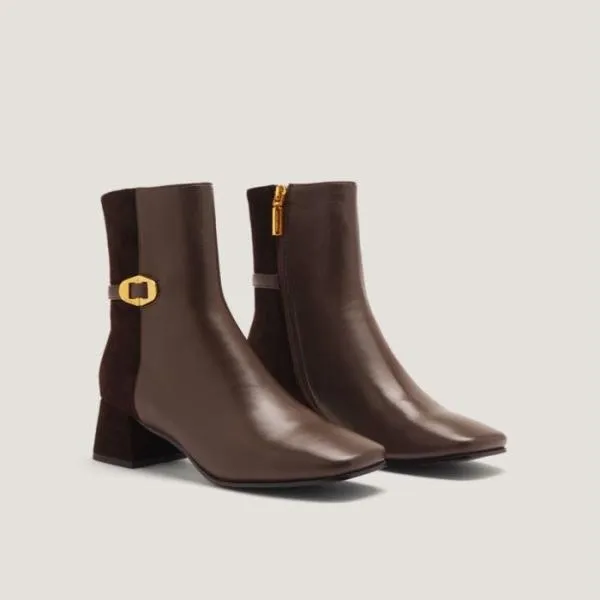 Coccinelle Chara Bimaterial Fondant Brown Women Coccinelle Boots And Ankle Boots