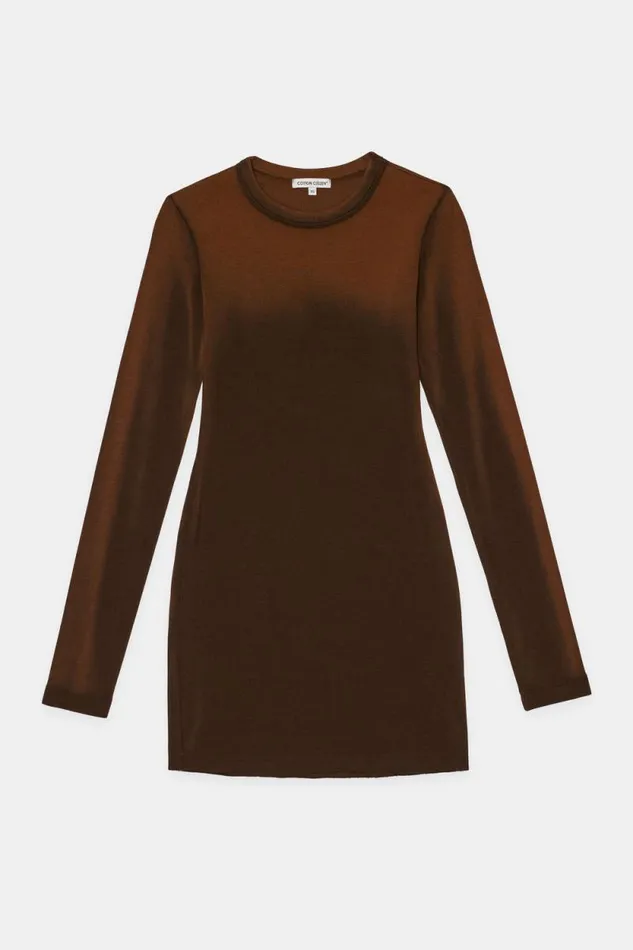 COTTON CITIZEN DRESSES Verona Crew Mini Dress Chestnut Cast 8211 Women