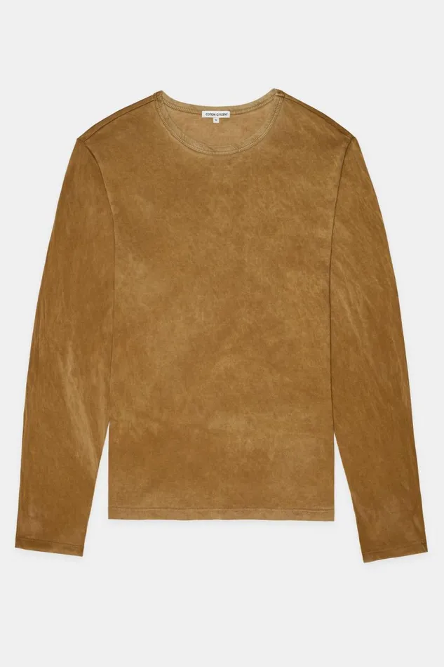 COTTON CITIZEN SHIRTS Classic Crew Long Sleeve Shirt Vintage Burnt Honey 8211 Men