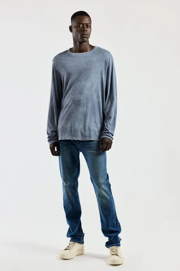 COTTON CITIZEN SHIRTS Classic Crew Long Sleeve Shirt Vintage Natural Blue 8211 Men