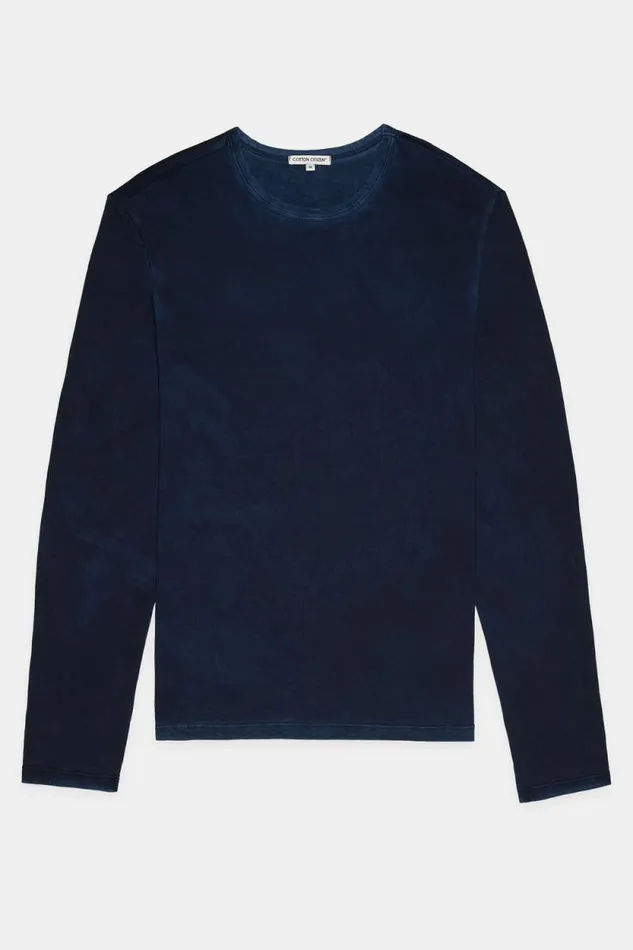 COTTON CITIZEN SHIRTS Classic Crew Long Sleeve Shirt Vintage Navy 8211 Men