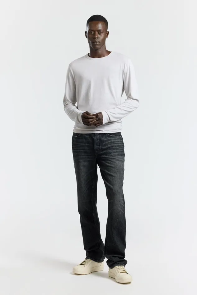 COTTON CITIZEN SHIRTS Classic Crew Long Sleeve Shirt Vintage White Stone 8211 Men