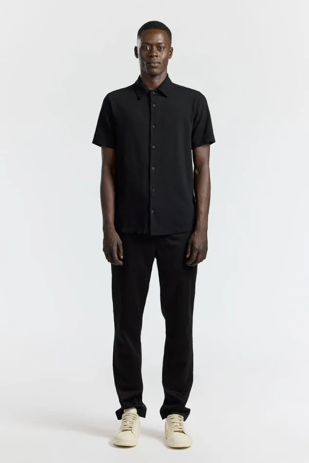 COTTON CITIZEN SHIRTS Presley Short Sleeve Buttondown Jet Black 8211 Men