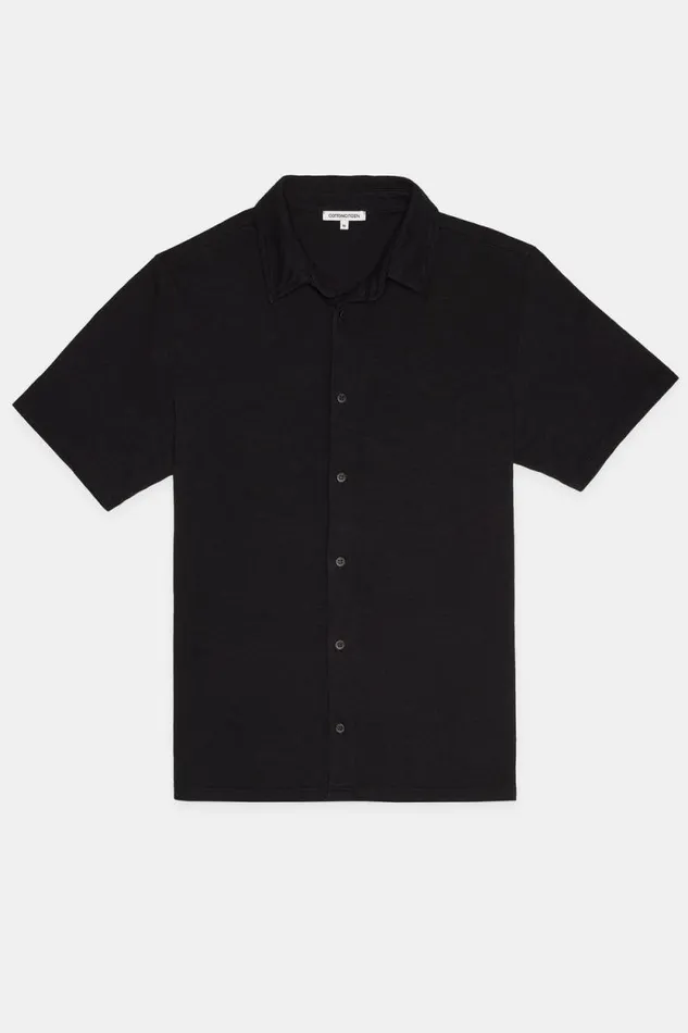 COTTON CITIZEN SHIRTS Presley Short Sleeve Buttondown Jet Black 8211 Men