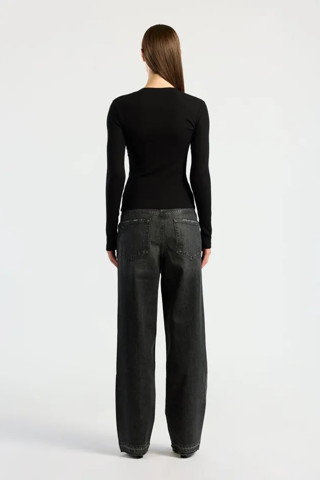 COTTON CITIZEN SHIRTS Verona Henley Jet Black 8211 Women