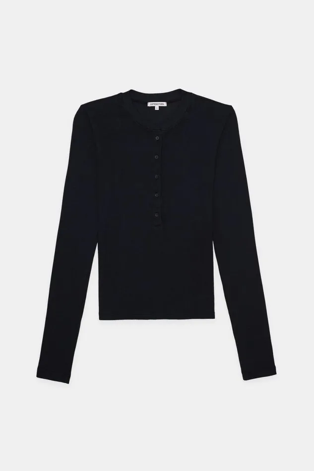 COTTON CITIZEN SHIRTS Verona Henley Jet Black 8211 Women