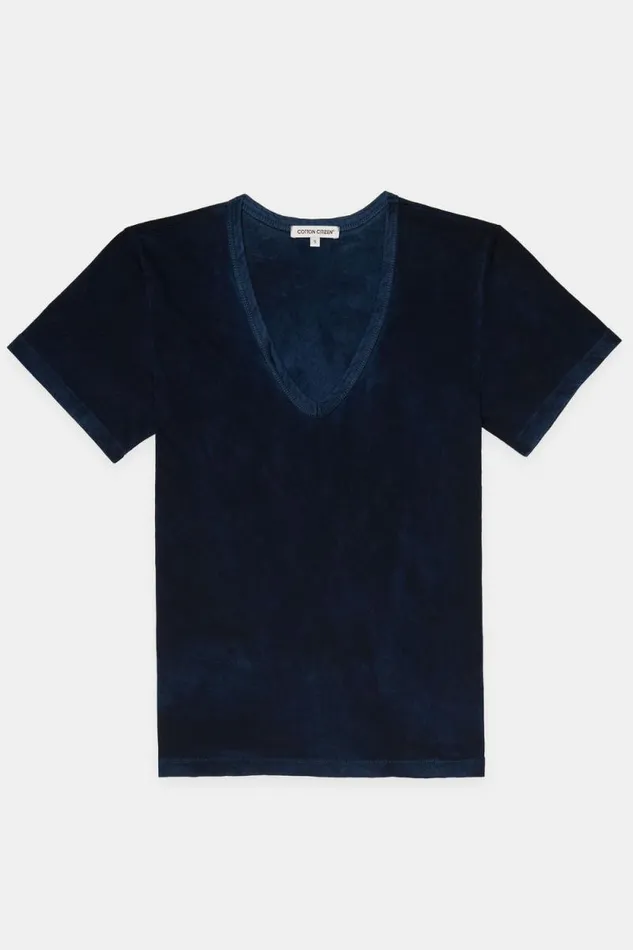 COTTON CITIZEN TEES Standard VNeck Tee Vintage Navy 8211 Women
