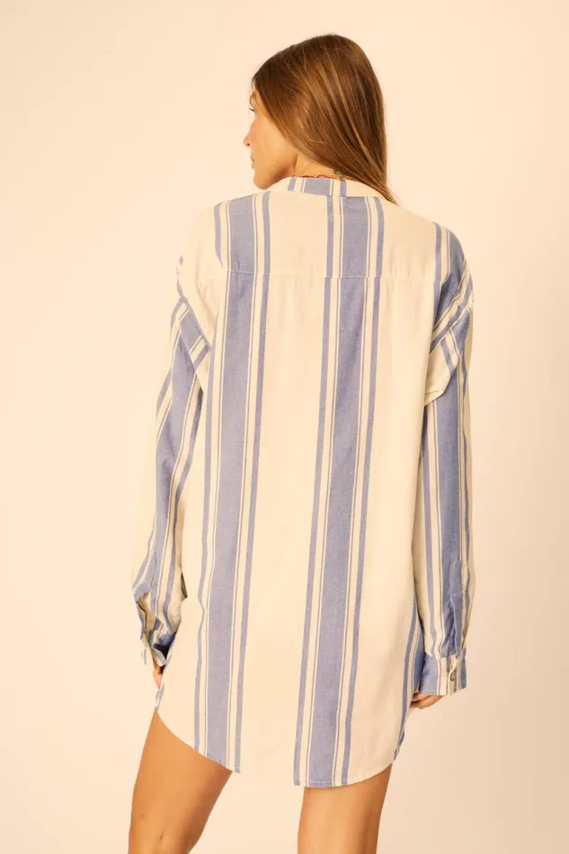 Coverups Shop Natalie Martin APRS SWIM SHIRT French Stripe Blue