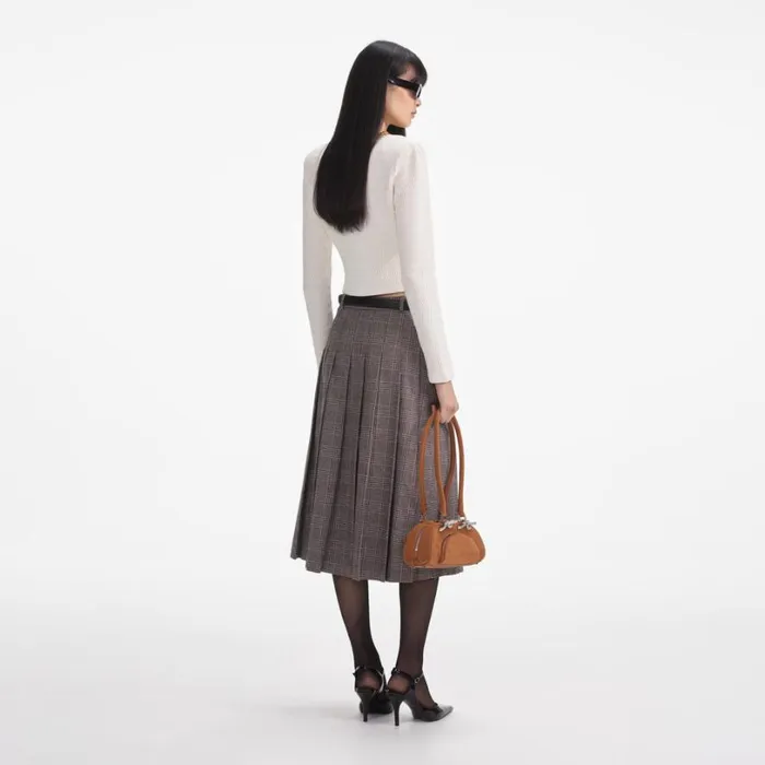 Cream Lurex Knit Cardigan Women Self Portrait Tops