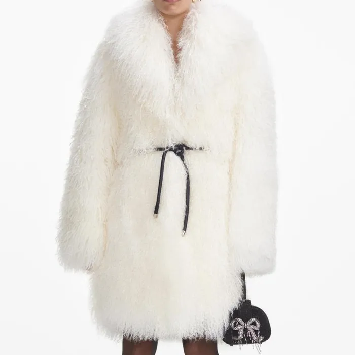 Cream Shearling Coat Women Self Portrait Outerwear Cream Shearling Coat Women Self Portrait Outerwear