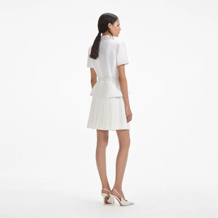 Cream Taffeta Diamante Mini Dress Women Self Portrait Dresses