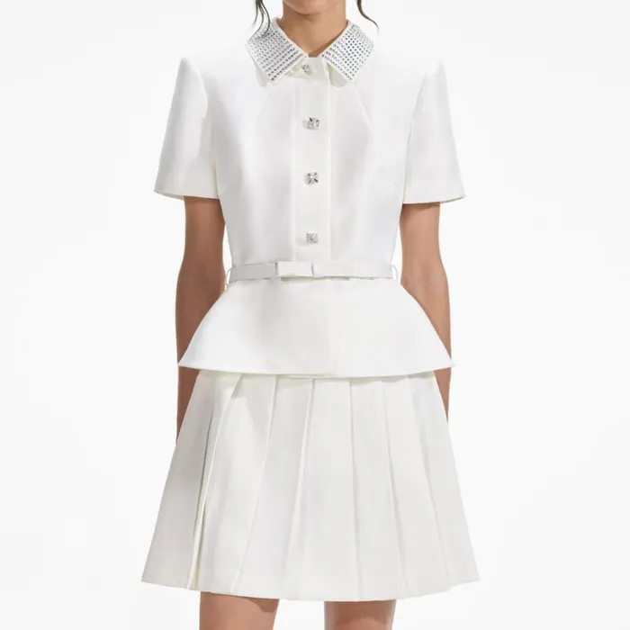 Cream Taffeta Diamante Mini Dress Women Self Portrait Dresses