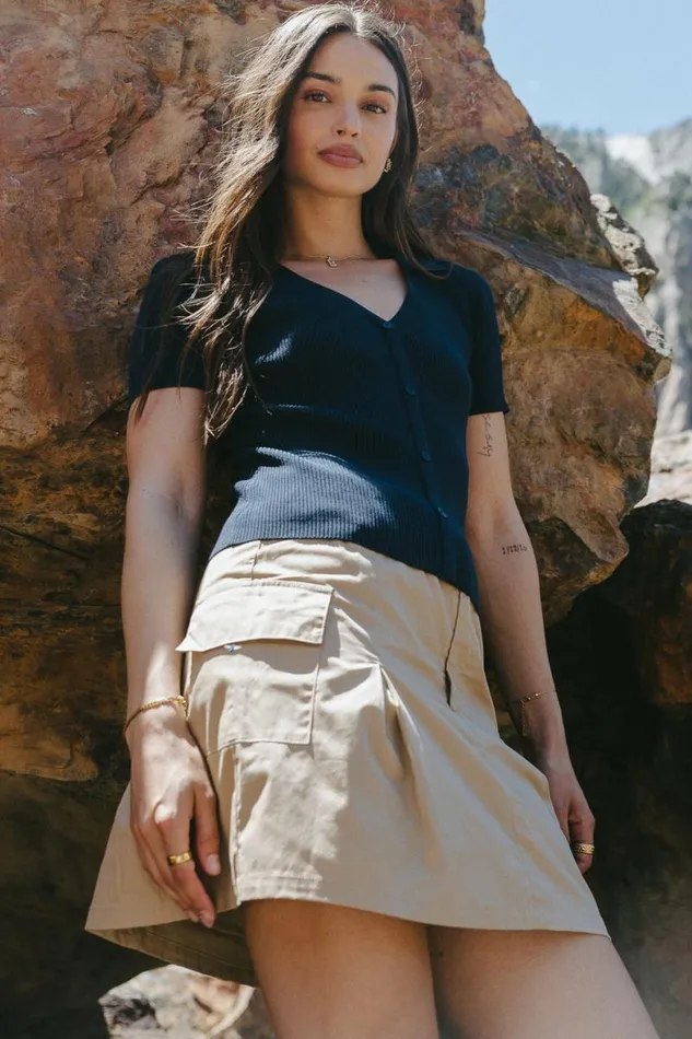Dakota Cargo Skirt 8211 FINAL SALE Tan Women Bohme Skirts