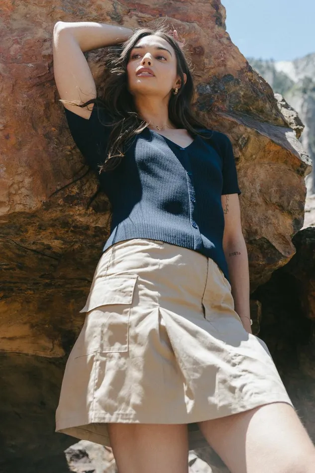 Dakota Cargo Skirt 8211 FINAL SALE Tan Women Bohme Skirts