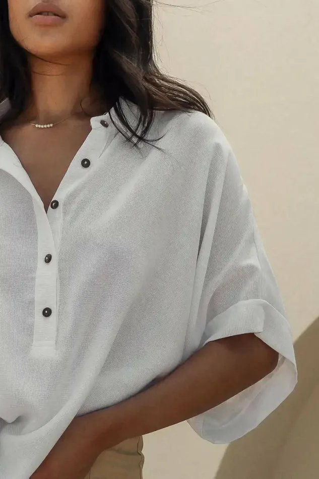 Danica Oversized Top In Off White 8211 FINAL SALE Off White Women Bohme Tops