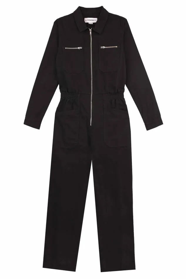 Danny Boilersuit Jet Black Canvas Womens LF Markey One Pieces
