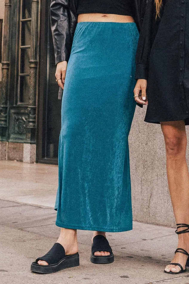 Davina Maxi Skirt In Teal Teal Women Bohme Skirts