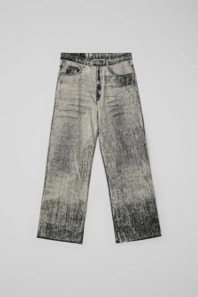 Denim Women Camper Denim Faded Black Paint Print Denim Jeans