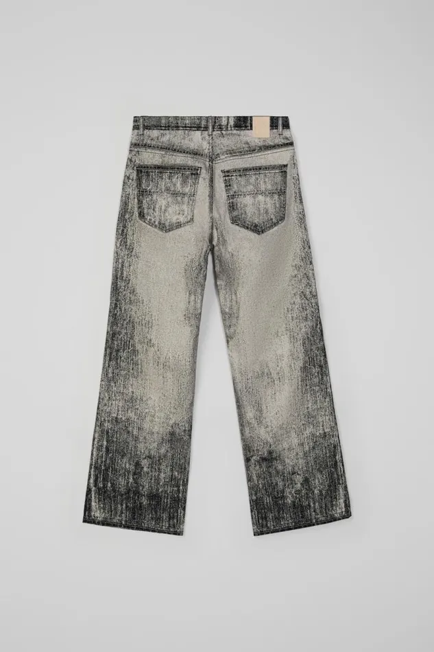 Denim Women Camper Denim Faded Black Paint Print Denim Jeans